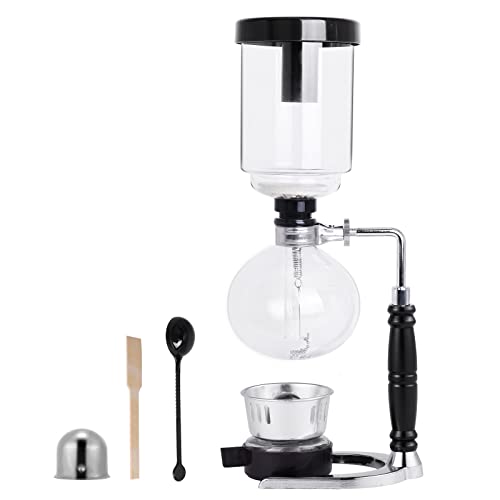 YUCHENGTECH 5-Cup Glass Siphon Coffee Maker – Elegant Vacuum Coffee Brewer with High-Temperature Resistant Borosilicate Glass and Stainless Steel Base