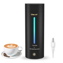 CHACEEF 350ml Travel Electric Kettle with LED Temperature Indicators, 304 Stainless Steel, BPA-Free, Compact Design with Keep Warm Function