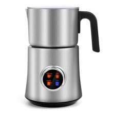 SEEDEEM 4-in-1 Automatic Milk Frother and Steamer with Stainless Steel Jug, featuring knob control and LED display, perfect for making lattes, cappuccinos, and hot chocolate