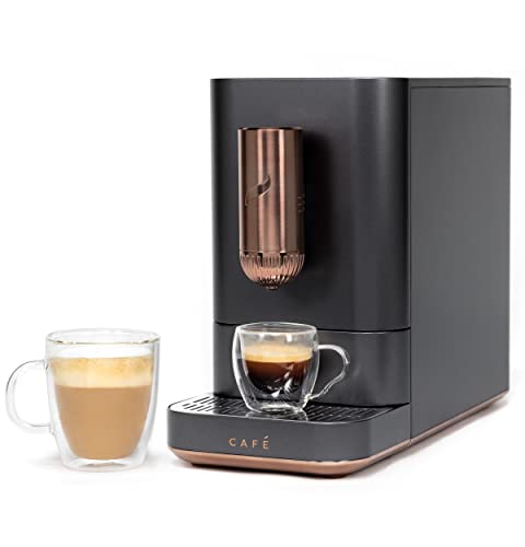 Café Affetto Automatic Espresso Machine in Matte Black, Featuring Quick Brewing, 20-Bar Pump Pressure, and WiFi Connectivity 