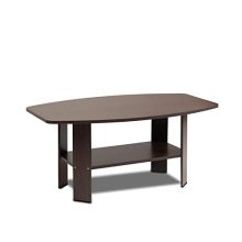 Compact Dark Brown Coffee Table with Simple Design and Easy Assembly