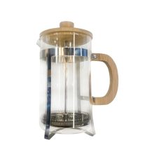 JS Gourmet 27oz French Press Coffee Maker with Bamboo Handle, Stainless Steel Frame, and 3-Level Filter System