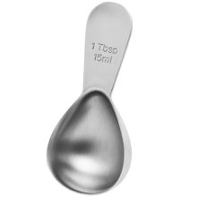 COLETTI stainless steel coffee scoop with short ergonomic handle, 1 tablespoon capacity for precise measuring