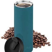 bobble French Press Coffee Maker - 14 oz Portable Brewer with Triple-Wall Insulation for On-the-Go Use, Peacock Color