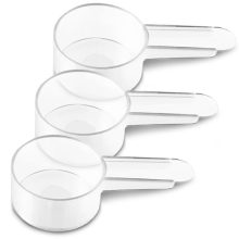 Set of 3 clear plastic measuring spoons, each with a 15 ML capacity, perfect for coffee, tea, spices, and powders.