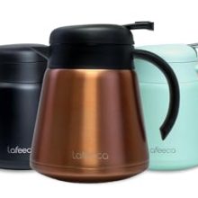 Lafeeca 27 oz Thermal Coffee Carafe with Cool Touch Handle and Non-Slip Base – Stainless Steel Insulated Tea Pot