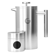 Coffee Gator French Press with Insulated Stainless Steel, 4-Cup Capacity, Includes Travel Canister, Ideal for Home and Camping Use