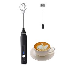 Fmelut 2-in-1 USB Rechargeable Electric Milk Frother with Double Whisks – Handheld Foam Maker for Coffee, Latte, Cappuccino, and More