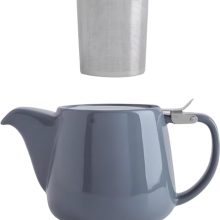 Premium Grey Porcelain Teapot with Stainless Steel Infuser and 550ml Capacity, Ideal for Elegant Tea Brewing and Serving