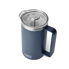 YETI Rambler 34 oz French Press Coffee Maker in Navy with GroundsControl Filter and Double-Wall Vacuum Insulation – Durable Stainless Steel and Dishwasher Safe