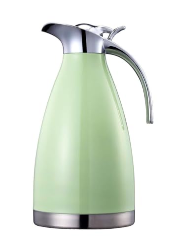 Bonnoces 68 Oz Stainless Steel Thermal Carafe – Double-Walled Insulated Coffee and Tea Carafe in Green