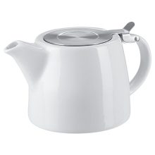 Belinlen 18 oz White Teapot with Extra-Fine Stainless Steel Infuser and Drip-Less Spout – Elegant Ceramic Design Perfect for Brewing Tea for Two