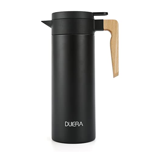 51 oz DUIERA Double-Walled Stainless Steel Thermal Coffee Carafe with Leak-Proof Lid and Wide Mouth Design