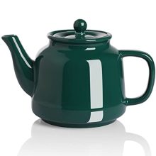 Sweejar 35 Fl Oz Porcelain Teapot in Jade with Infuser and Lid – Stylish and Practical Teaware for Tea, Milk, and Coffee