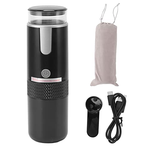 Compact portable handheld coffee maker with one-button operation, rechargeable, compatible with K-Cups and ground coffee, ideal for travel and camping