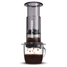 AeroPress Clear Black Coffee Press with Shatterproof Tritan Construction, 3-in-1 Brew Technology, and Portable Design for Travel and Home Brewing