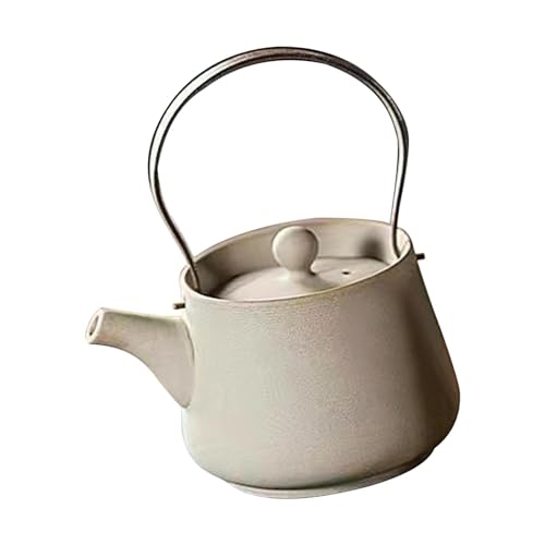 200ml Ceramic Teapot with Vintage Design, featuring built-in strainer holes, ideal for brewing tea at home, while camping, or in a hotel