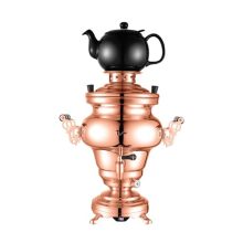 TtAk HOUSEWARE Electric Copper Samovar – Stylish 6L Tea Maker with Porcelain Teapot and LED Temperature Control