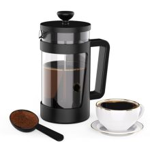 Rainbean Small French Press Coffee Maker - 12 oz Capacity with 3-Level Filtration, Durable Borosilicate Glass and Stainless Steel, Ideal for Coffee and Tea