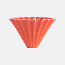 Orange Origami Ceramic Pour Over Coffee Dripper for Perfect Manual Brewing at Home or Outdoors 