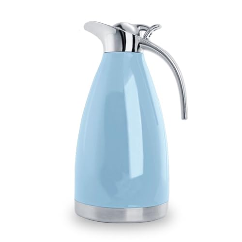 Sumerflos 68 Oz Blue Stainless Steel Carafe with Type U Pouring Spout and Adiabatic Handle