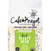 Cafe Kreyol Sleepyhead Decaf Coffee – 12 oz Medium Roast Whole Bean, USDA Certified Organic, Grown in Peru