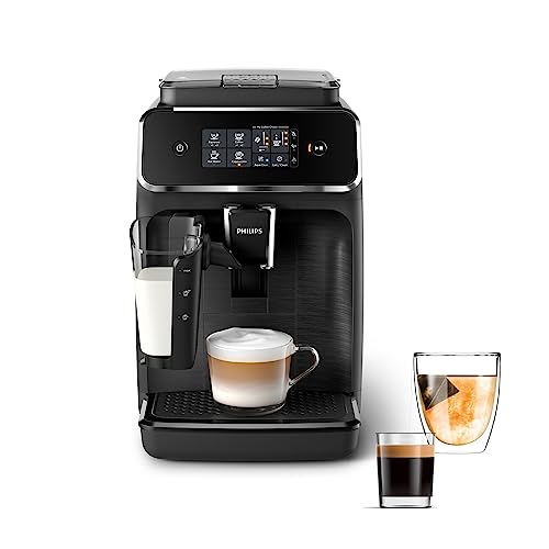 Philips 2200 Series Fully Automatic Espresso Machine with LatteGo Milk Frother and Intuitive Touch Display, Black EP2230/14