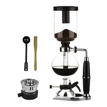 DUEBEL 5-Cup Syphon Coffee Maker Set with Butane and Alcohol Burners – Elegant Glass Vacuum Coffee Brewer with Modern Design