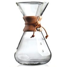 Hand-Blown Chemex 13-Cup Coffee Maker – Elegant Glass Brewer for Large Batches of Fresh Coffee