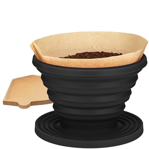 COLETTI Sierra Collapsible Coffee Pour Over Dripper – Portable and Durable Coffee Maker with Paper Filters for Camping and Travel