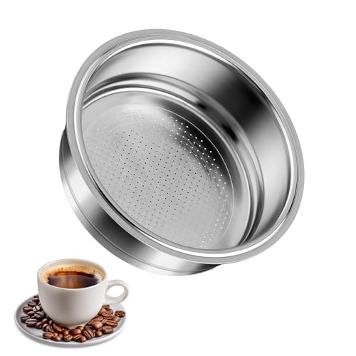 Prasacco 51mm Stainless Steel Coffee Portafilter Basket with Ultra-Fine Filter for Bottomless Espresso Machines