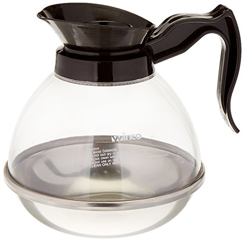 Winco 64-Ounce Plastic Coffee Decanter with Stainless Steel Lid – Durable and Stylish Coffee Decanter for Coffee Machines