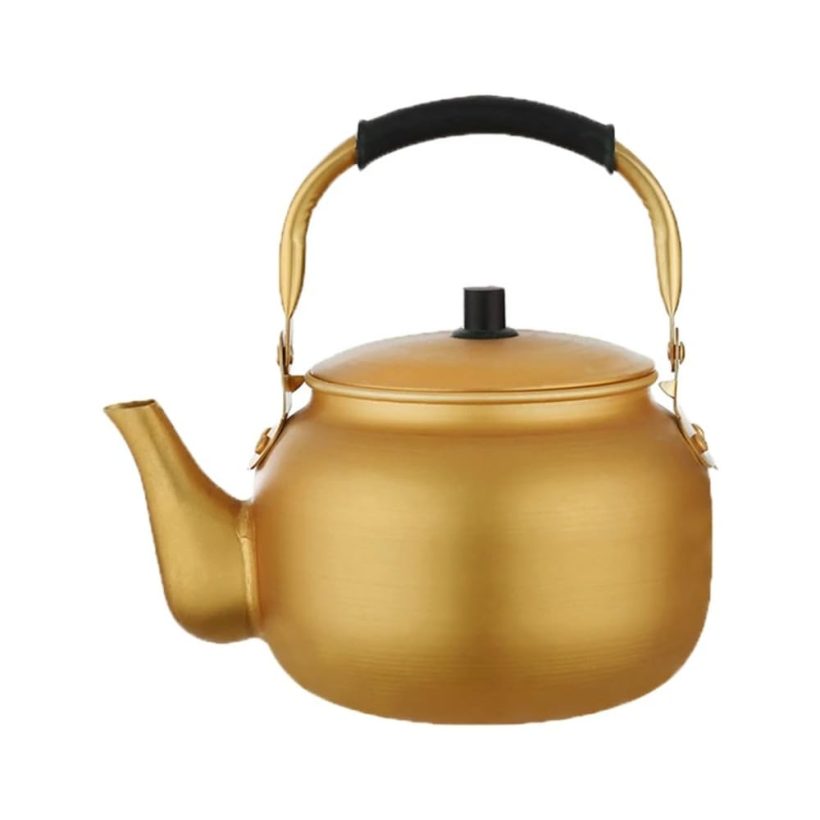 Gold Water Kettle - 0.55L Portable Teapot with Anti-Leak Spout and Non-Slip Handle for Home, Restaurant, and Outdoor Use