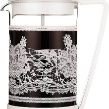 1L French Press Coffee Maker with Clear Glass Pot, Pressure Rod, and Printed Cup Scale for Precise Brewing of Coffee and Tea