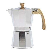 Primula Aluminum Stove Top Espresso Maker – Polished design, 6-cup capacity, compatible with all stovetops including gas, electric, and ceramic