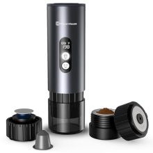 150W Portable Espresso Maker – Compact Travel Coffee Machine with Fast Self-Heating, Dual Brewing Modes for NS Capsules & Ground Coffee