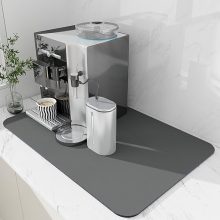 Matessenz Coffee Bar Mat - 17"x30" Rubber-Backed Absorbent Mat for Coffee Makers and Kitchen Appliances, Grey