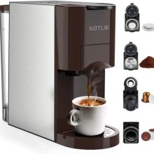 KOTLIE 4-in-1 Espresso Machine - Brown Automatic Coffee Maker for Various Pods and Grounds