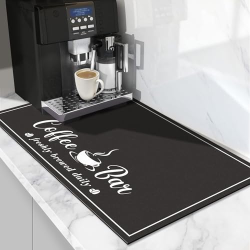 12x20 inch Absorbent Coffee Mat with Stylish Design, Perfect for Protecting Kitchen Countertops Under Coffee Makers and Dish Racks