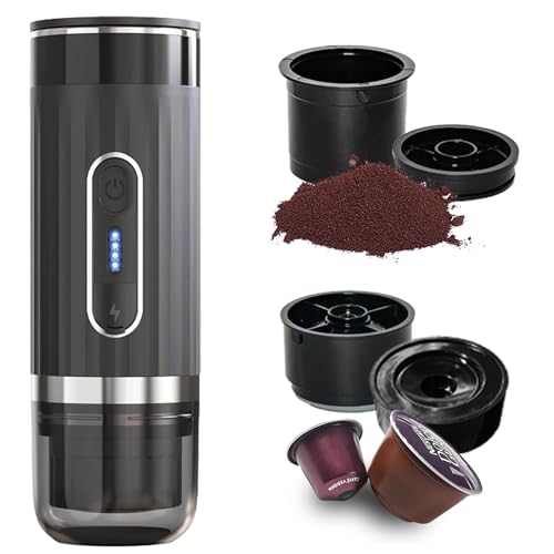 Portable Electric Espresso Maker – Compact 20 Bar Coffee Machine with USB-C & Car Charger, Ideal for Travel and Office Use