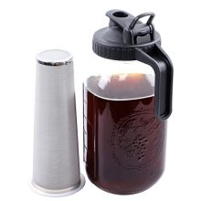 64 Oz Cold Brew Mason Jar Coffee Maker with Stainless Steel Filter and Airtight Lid, Ideal for Brewing Iced Tea, Lemonade, and More