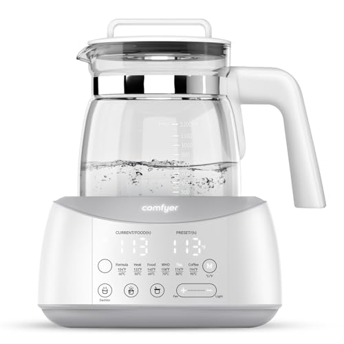 Comfyer Baby Instant Warmer with electric kettle functionality, featuring six temperature controls, a built-in night light