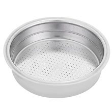 51mm stainless steel reusable portafilter basket with ultra-fine mesh for espresso machines, enhancing coffee flavor and extraction.