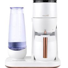 Café Specialty Grind and Brew Coffee Maker in matte white with built-in grinder, thermal carafe, removable water tank