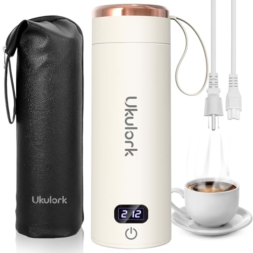 Ukulork Compact 380ml Travel Electric Kettle with 4 Temperature Settings – Ideal for Tea, Coffee, and Camping