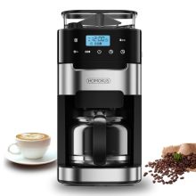 HOMOKUS 10-Cup Drip Coffee Maker with Touch Screen and Built-In Grinder – Stainless Steel Large Capacity Coffee Maker for Home and Office