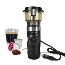 "Portable Car Coffee Maker with 12V Adapter – Single Serve K-Cup Brewer Fits in Cup Holder