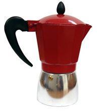 IMUSA USA 3-Cup Aluminum Stovetop Espresso Maker in Red - Compact and Durable Coffee Machine