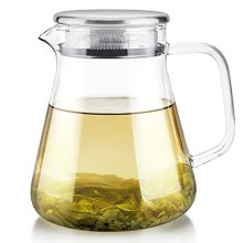 27 Oz Borosilicate Glass Teapot & Kettle with Stainless Steel Filter Lid – Perfect for Brewing Loose Tea