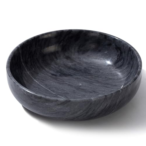 Elegant CM CHIC MONDAY Black Marble Decorative Bowl with High-Gloss Finish, perfect for keys, jewelry, and home decor